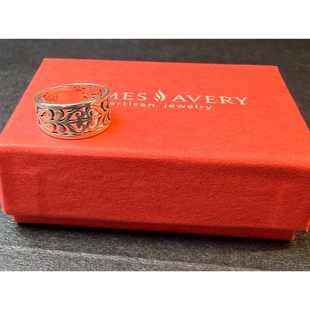 Retired JAMES AVERY Open Adorned Band Ring in Sterling Silver Size 7